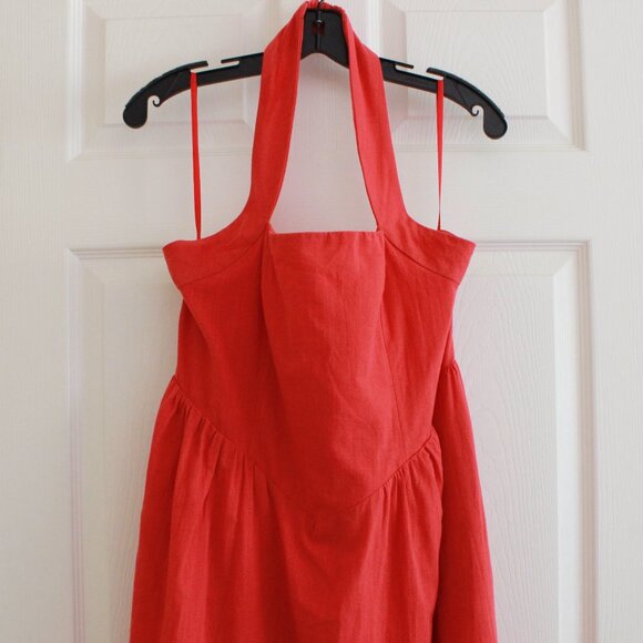 Runaway The Label Seven Wonders Locklea Midi Dress Jaffa Basque Waist Cotton - Picture 4 of 14